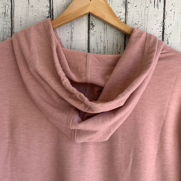 LOGO by LORI GOLDSTEIN French Terry Hoodie With Chiffon Trim Size 1X Pullover - Picture 8 of 13